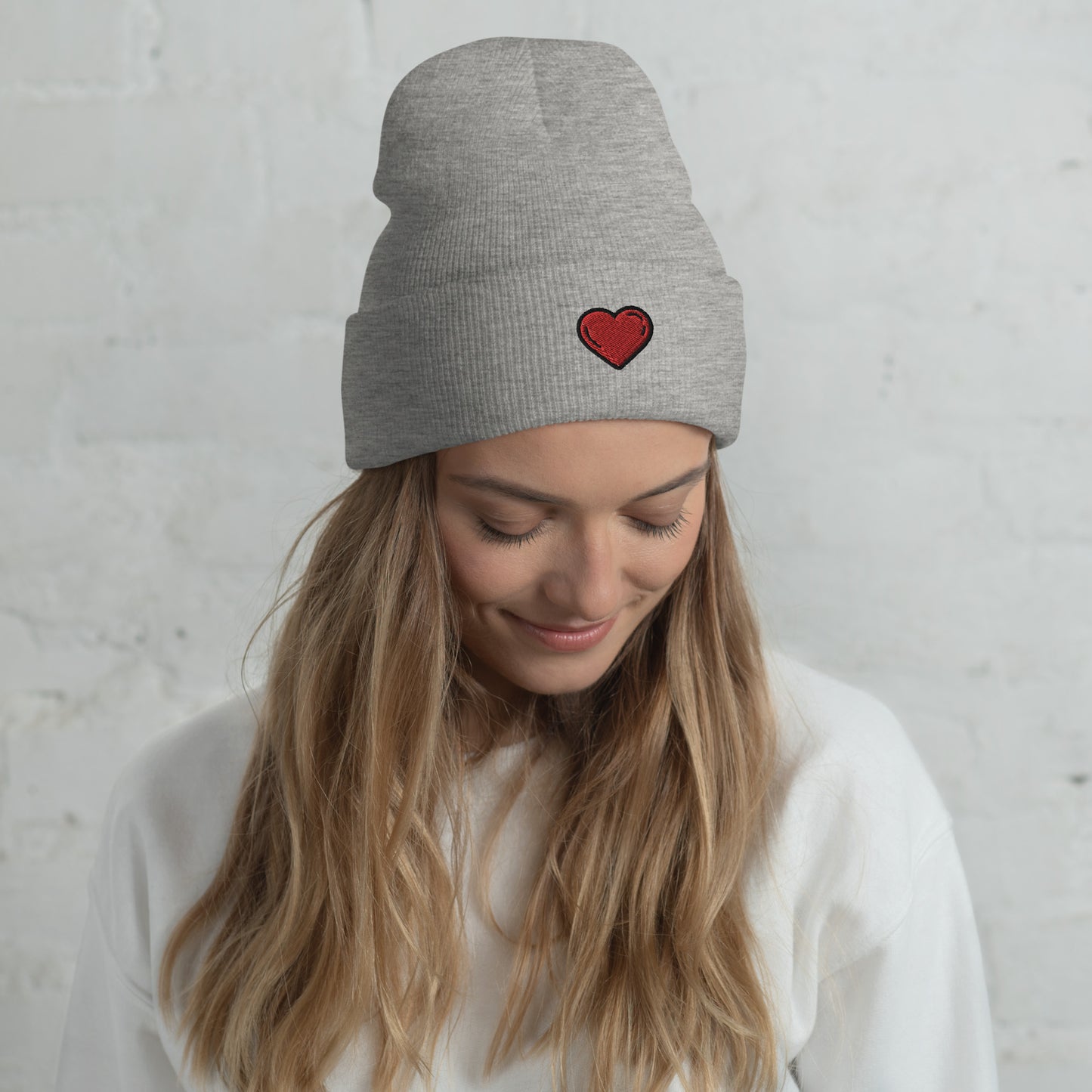 Heart Cuffed Beanie