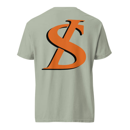 Short-Sleeved Cotton Orange Logo T-Shirt