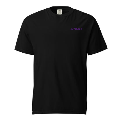 Short-Sleeved Cotton Purple Logo T-Shirt