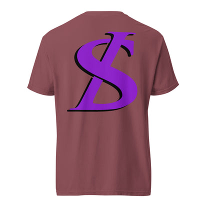 Short-Sleeved Cotton Purple Logo T-Shirt