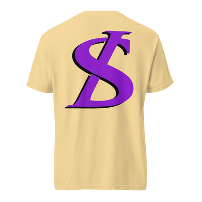 Short-Sleeved Cotton Purple Logo T-Shirt