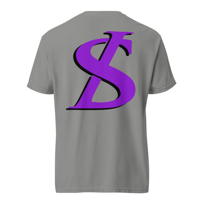 Short-Sleeved Cotton Purple Logo T-Shirt