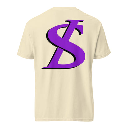 Short-Sleeved Cotton Purple Logo T-Shirt