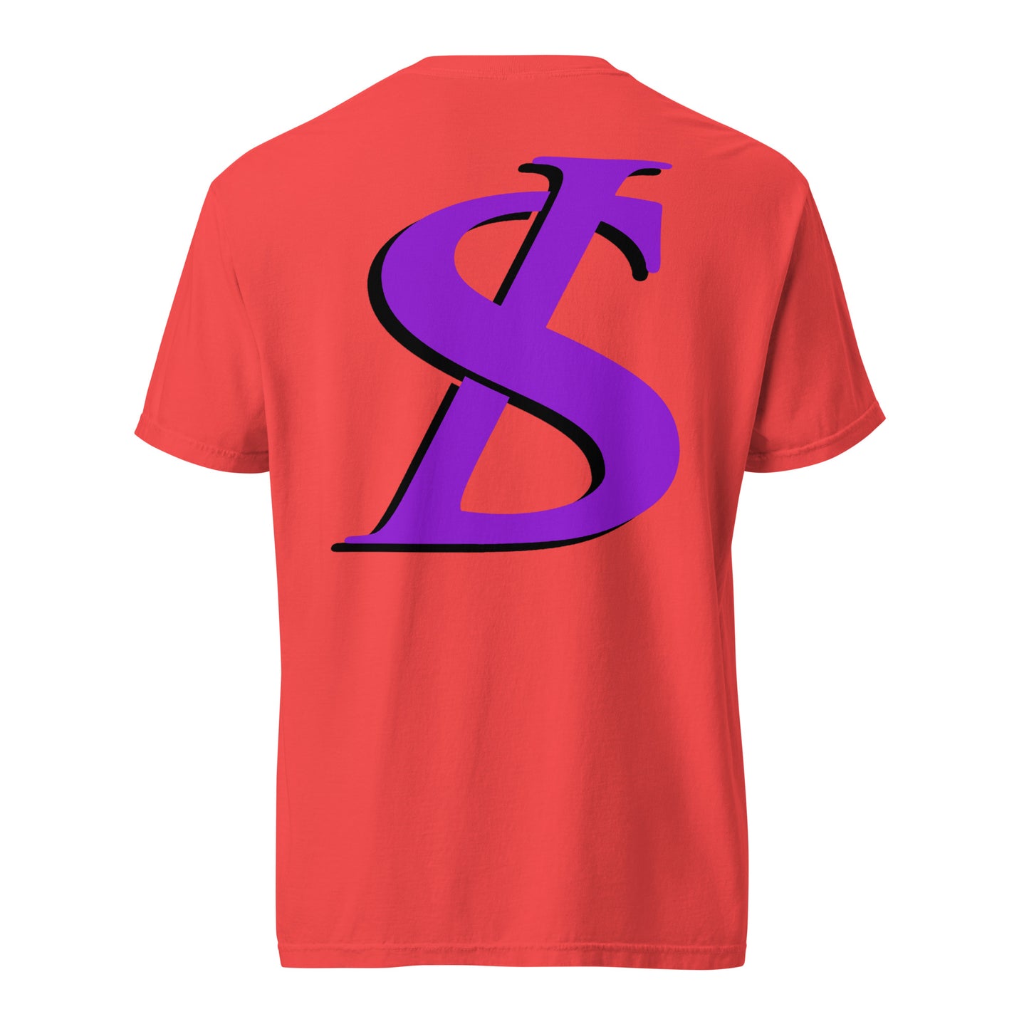 Short-Sleeved Cotton Purple Logo T-Shirt