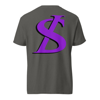 Short-Sleeved Cotton Purple Logo T-Shirt