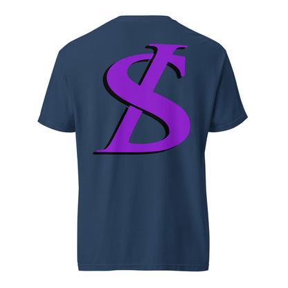 Short-Sleeved Cotton Purple Logo T-Shirt