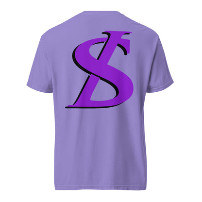 Short-Sleeved Cotton Purple Logo T-Shirt