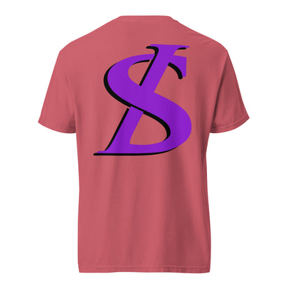 Short-Sleeved Cotton Purple Logo T-Shirt