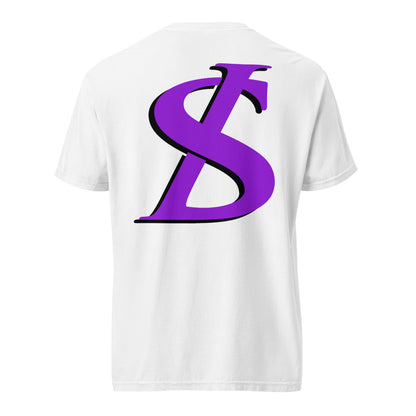 Short-Sleeved Cotton Purple Logo T-Shirt